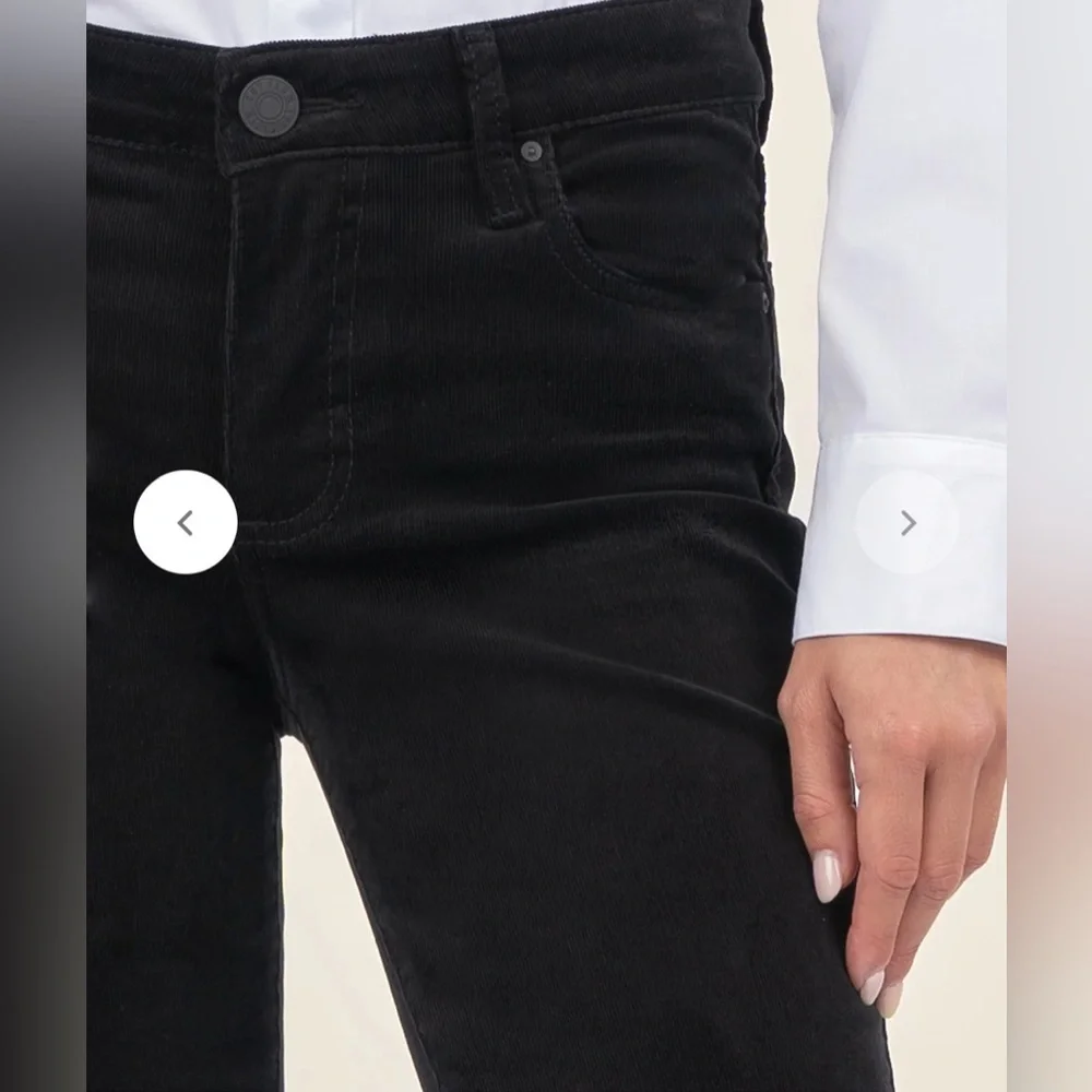 Kut from the‎ Kloth Diana Corduroy Relaxed Fit Skinny - Black - Size 4